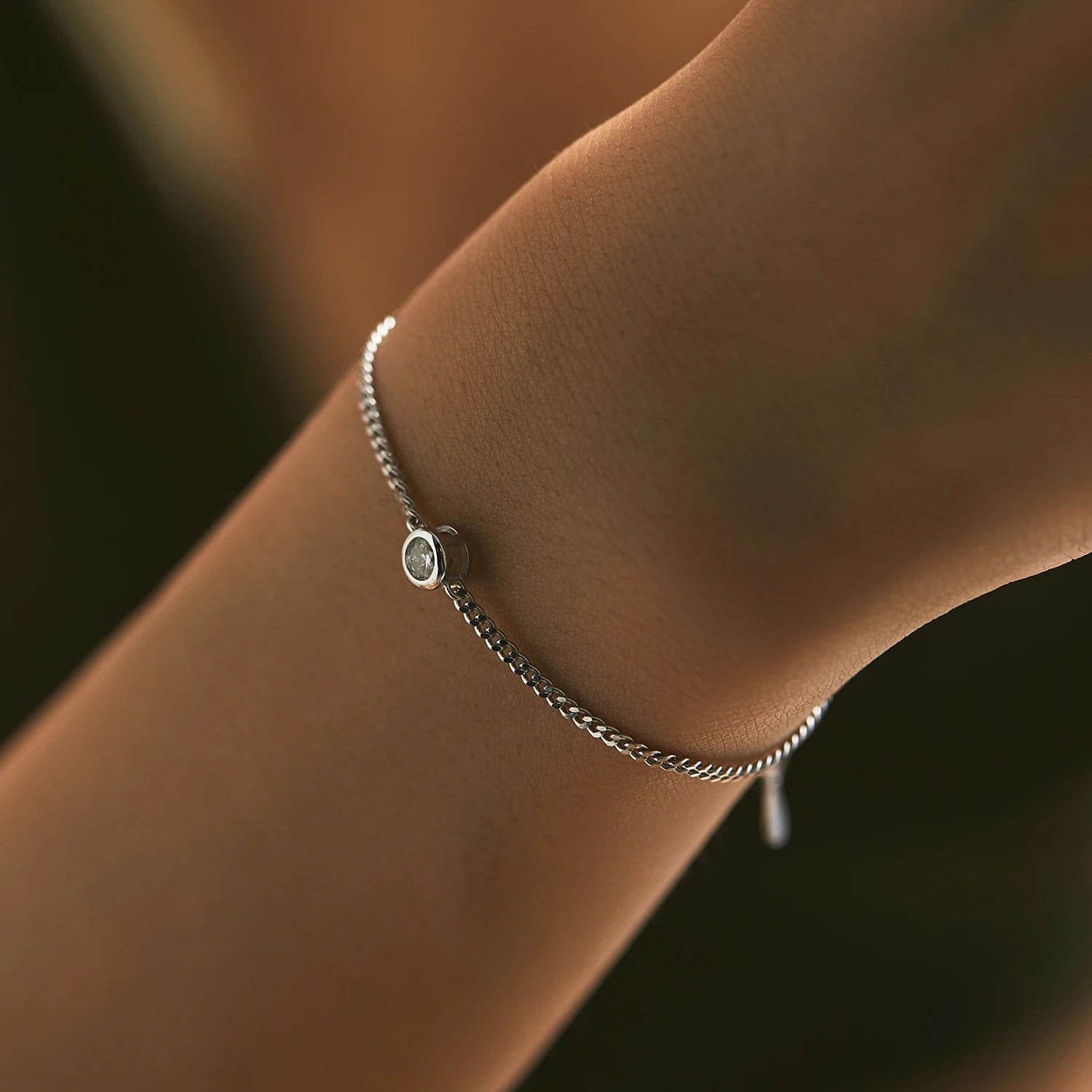 0.25CT Moissanite Bezel Setting Bracelet