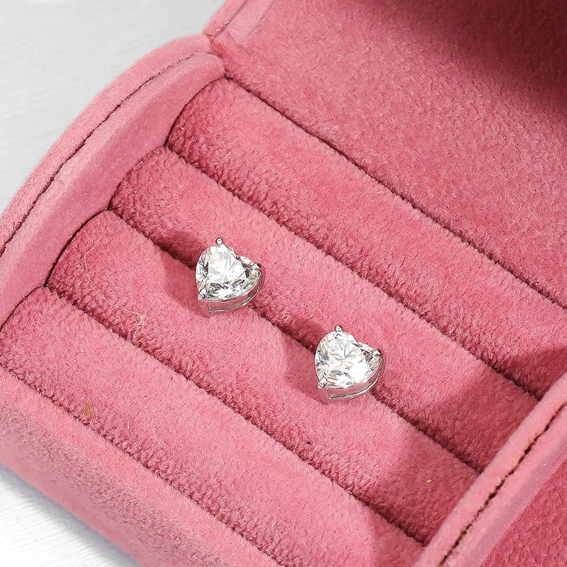 Heart Moissanite Earrings