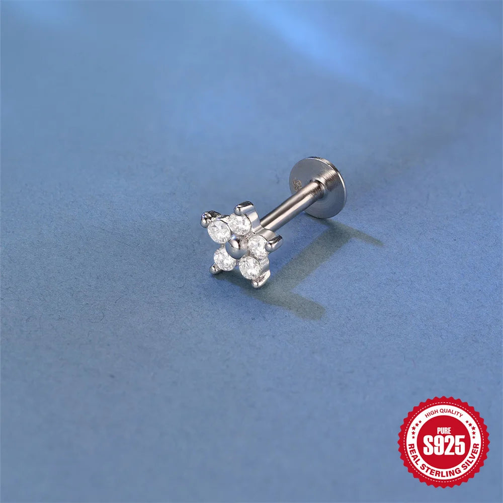 Moissanite Threaded Stud Earring