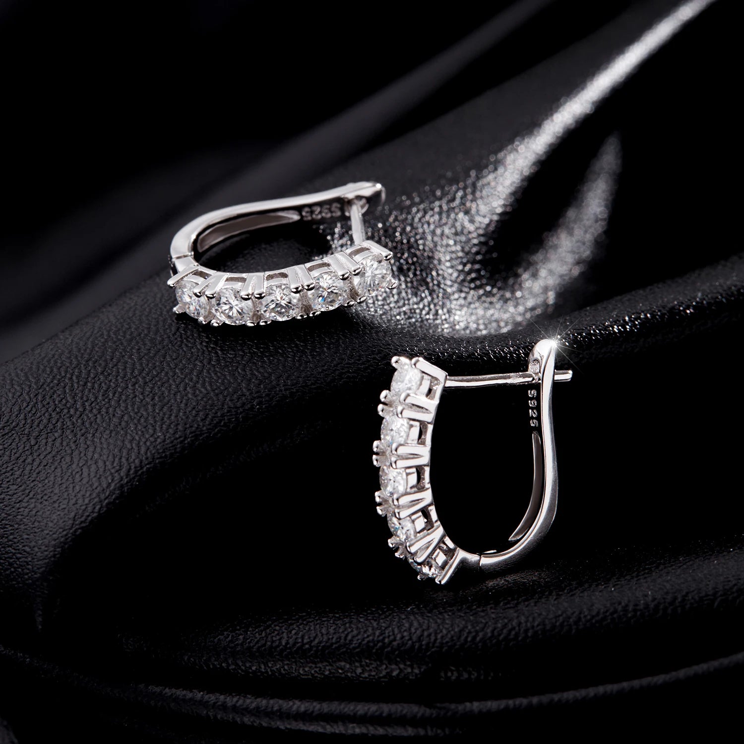 U Shape Moissanite Earrings