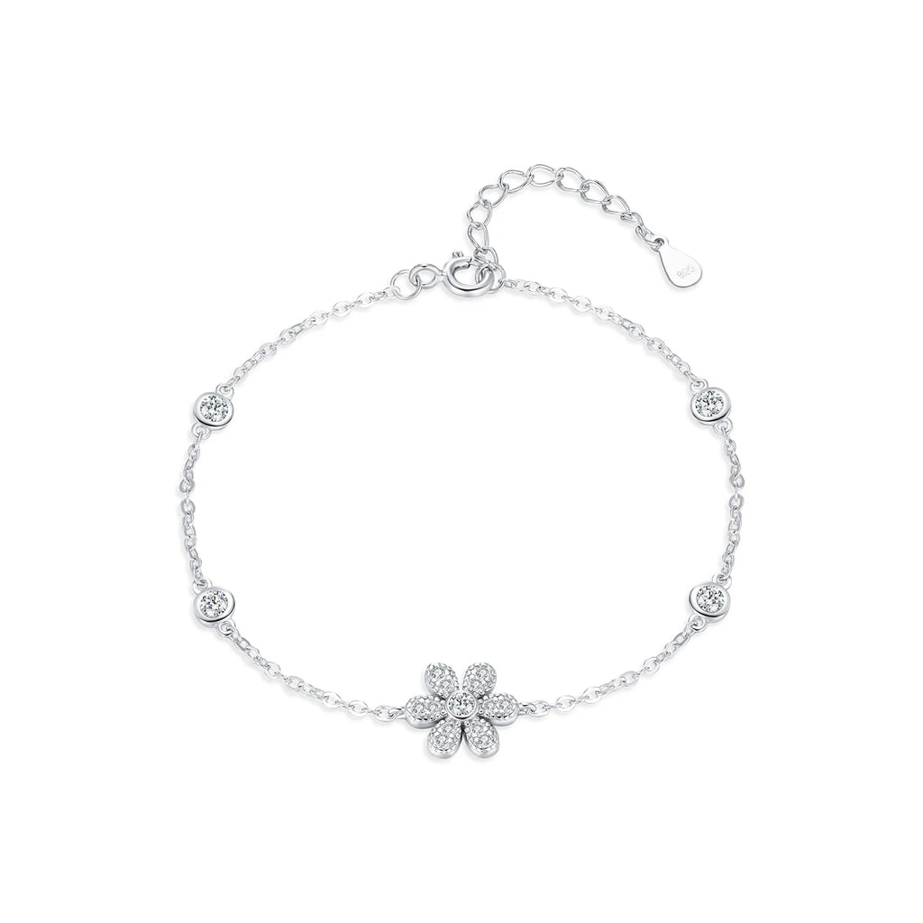 Elegant Sparkling Flower Bracelet