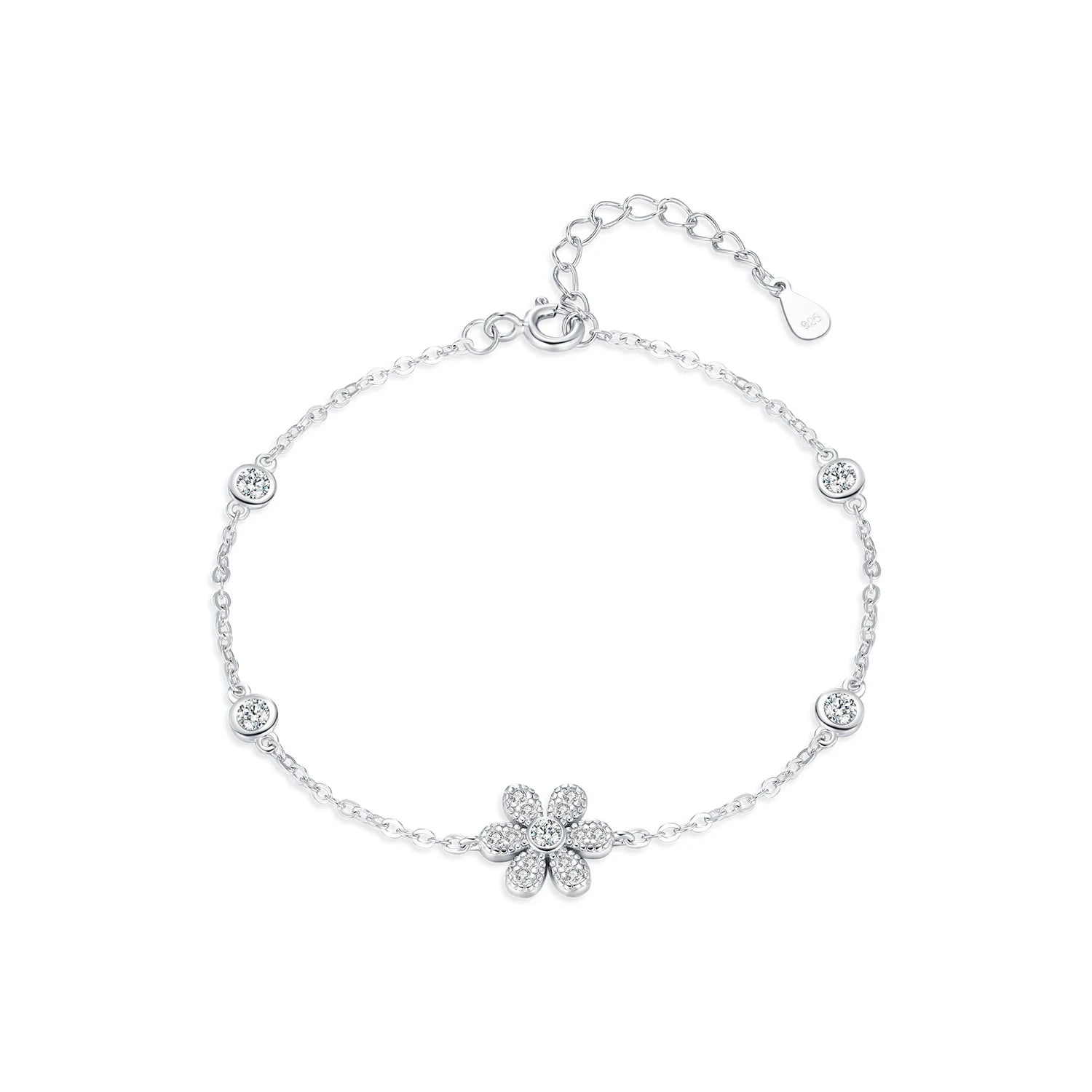 Elegant Sparkling Flower Bracelet
