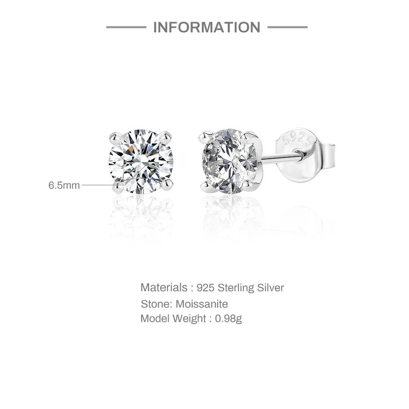 0.5-1.2 Carat D Color Moissanite Earrings