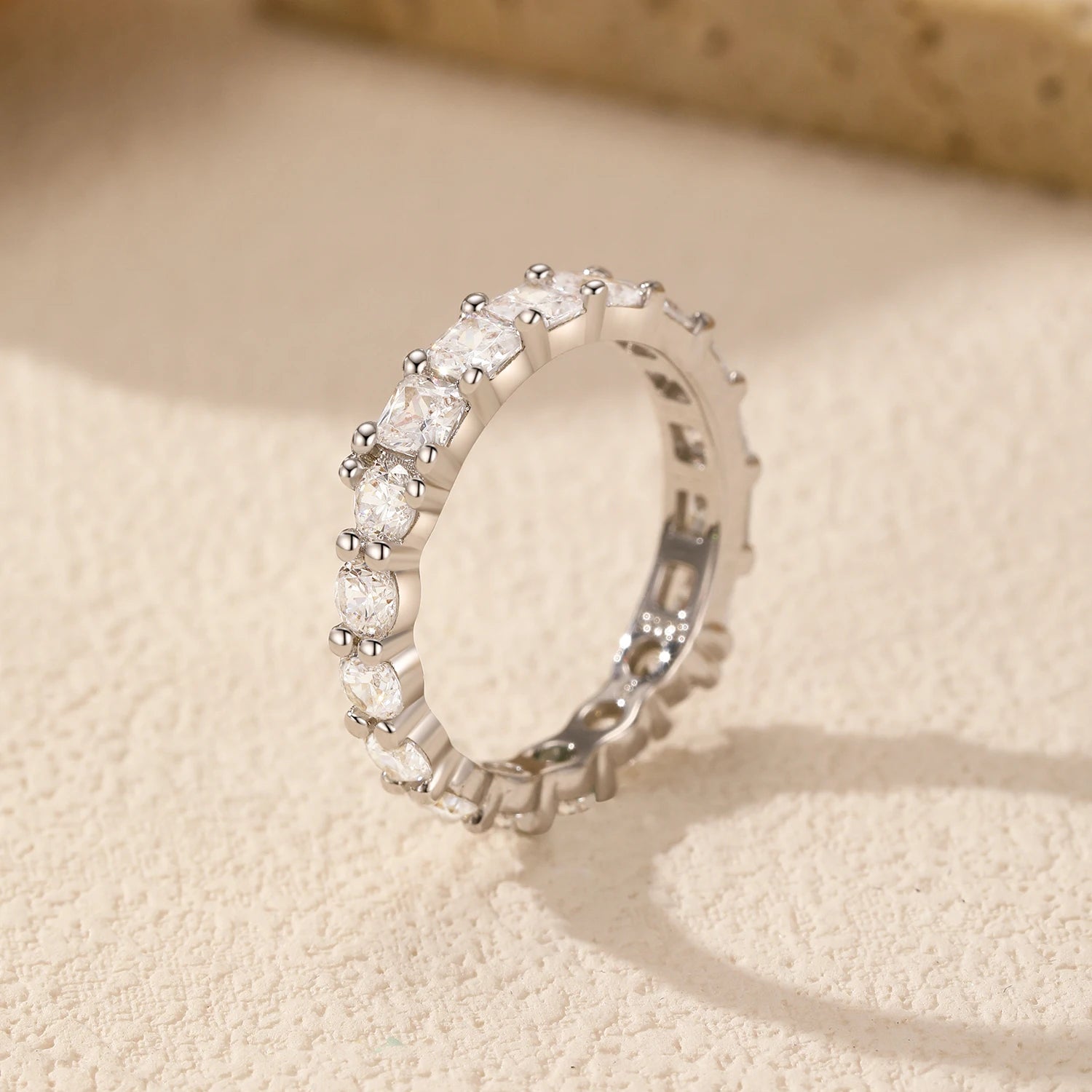 Geometric Water Drop Eternity Ring