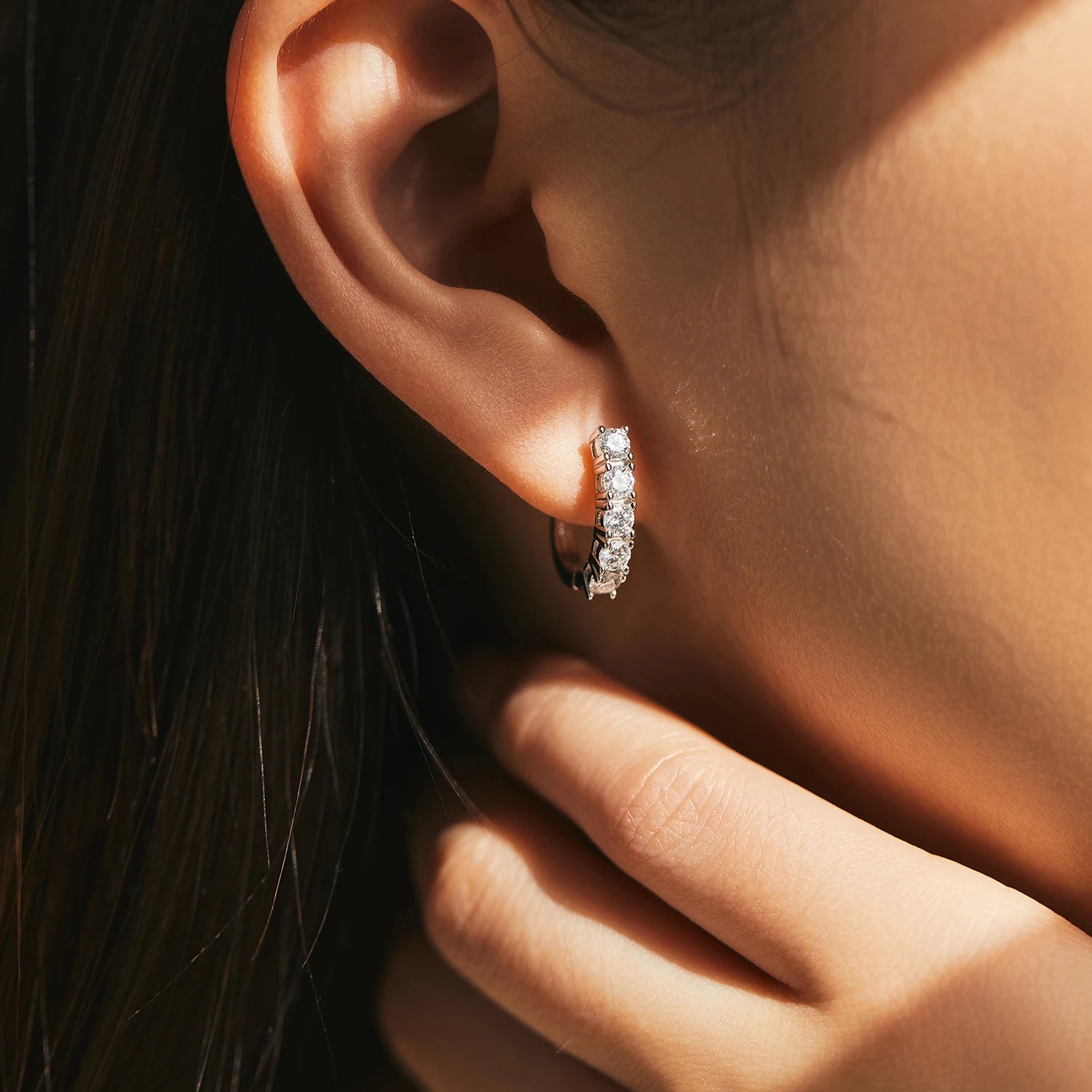 U Shape Moissanite Earrings