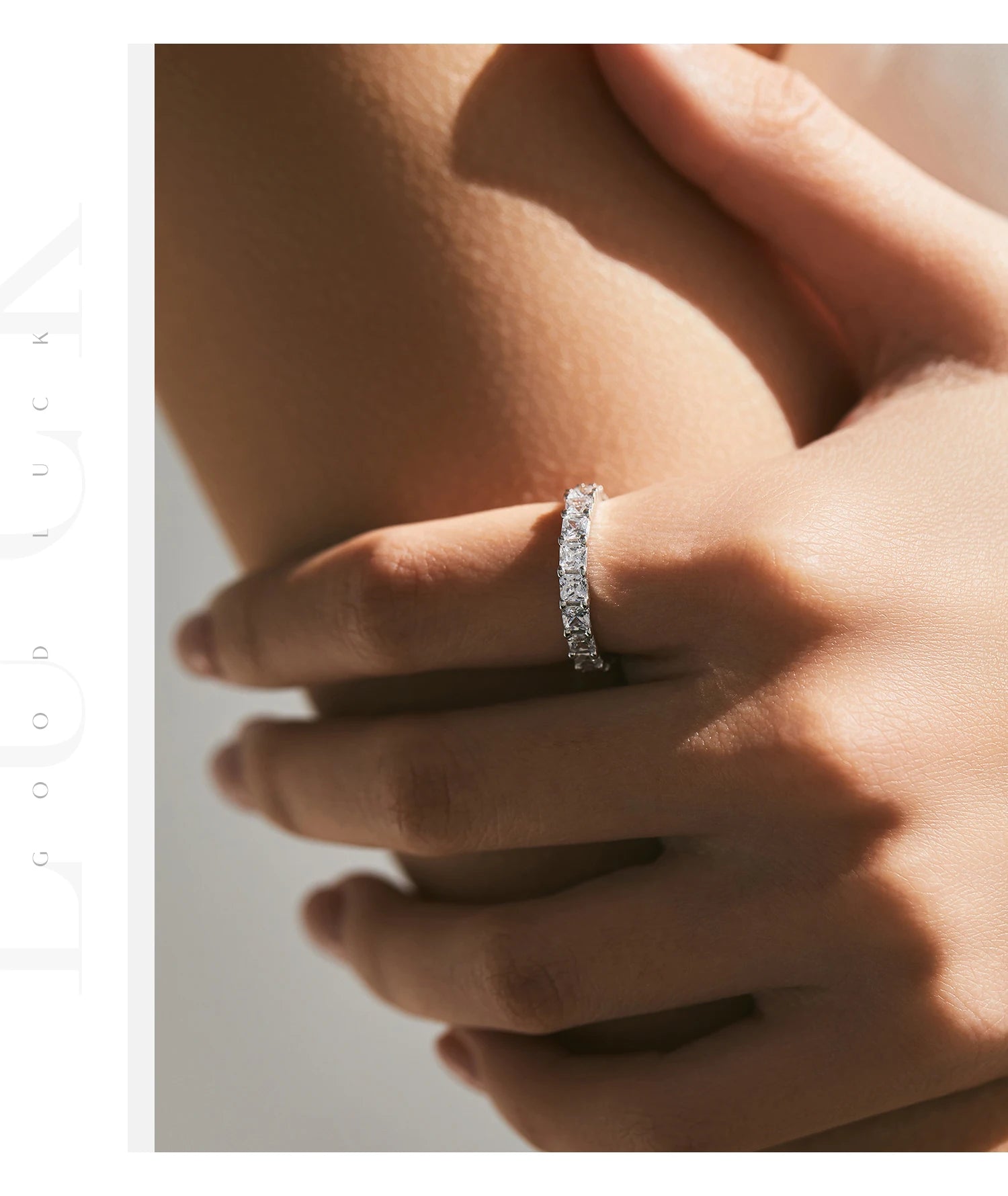 Geometric Water Drop Eternity Ring