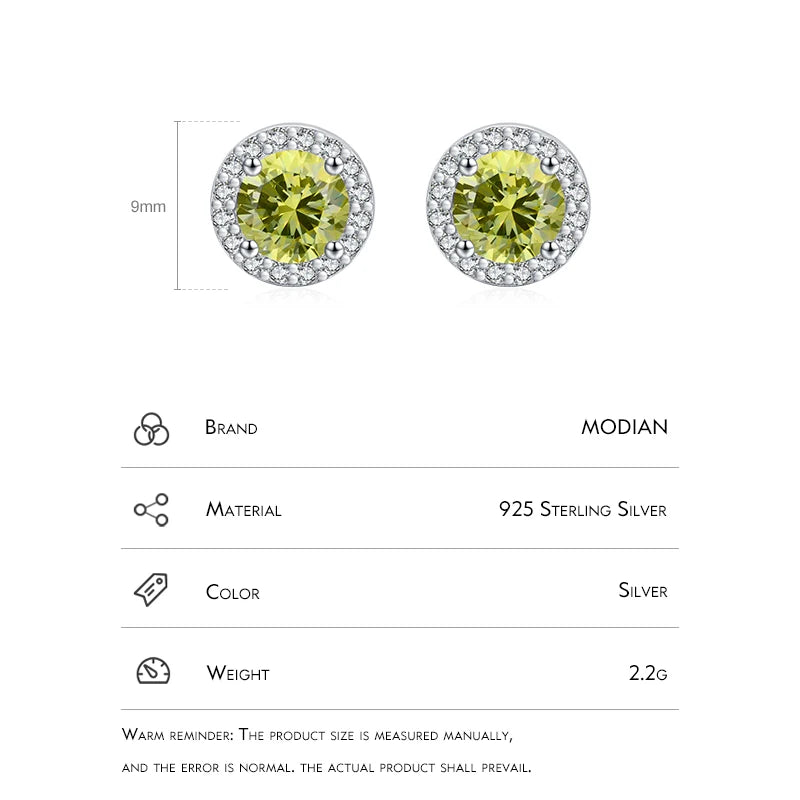 Green Zirconia Stud Earrings