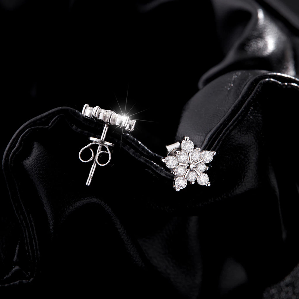 Snowflake Stud Earrings - MOISSANITE