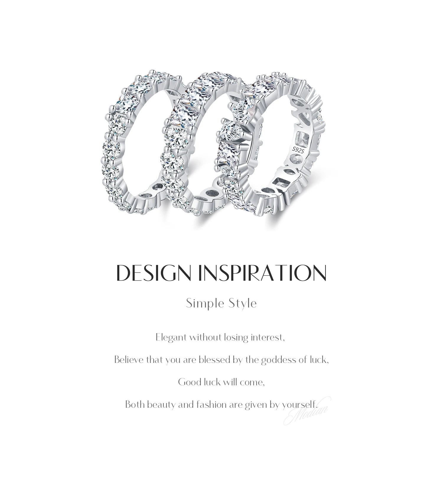 Geometric Water Drop Eternity Ring