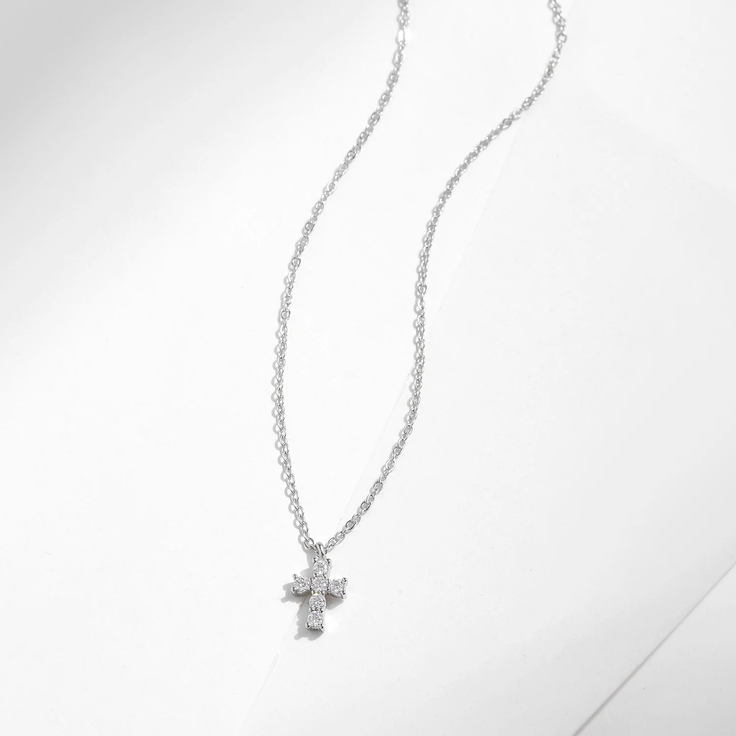 Pendentif Corss en Argent Moissanite 