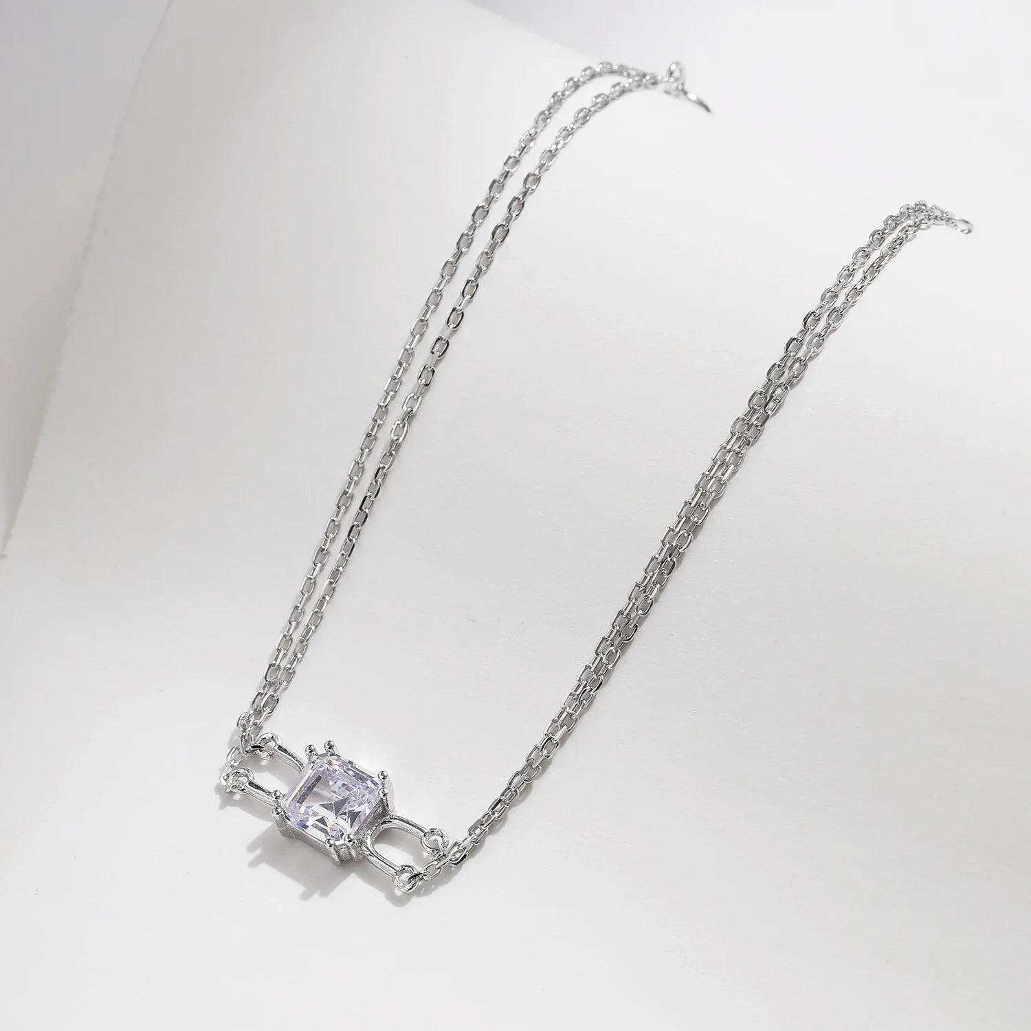Double Layer Bracelet - Shiny Square Emerald