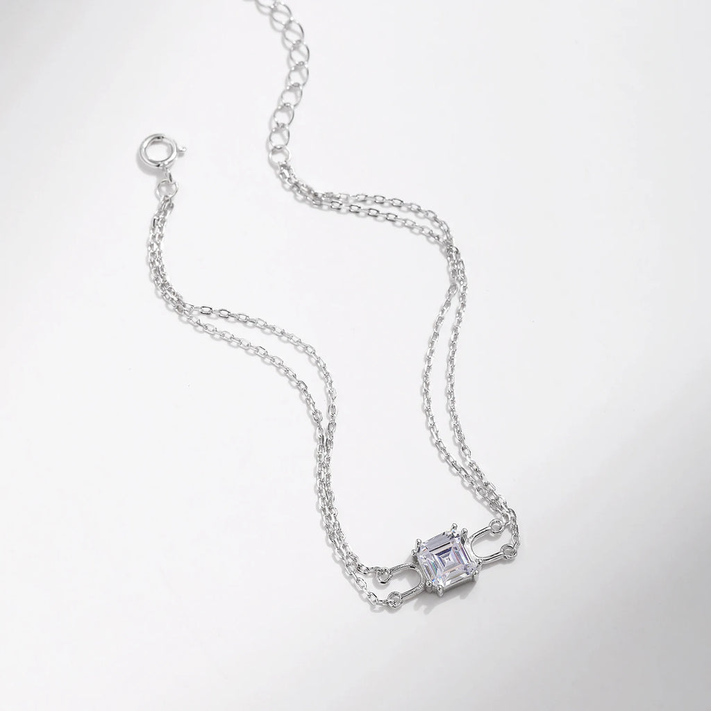 Double Layer Bracelet - Shiny Square Emerald