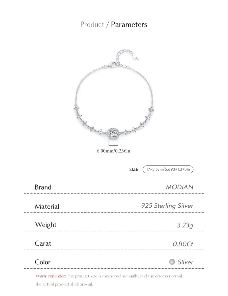 0.8CT D Color Moissanite Luxury Bracelet