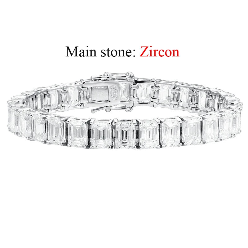 1 Carat Emerald Cut Moissanite Bracelet