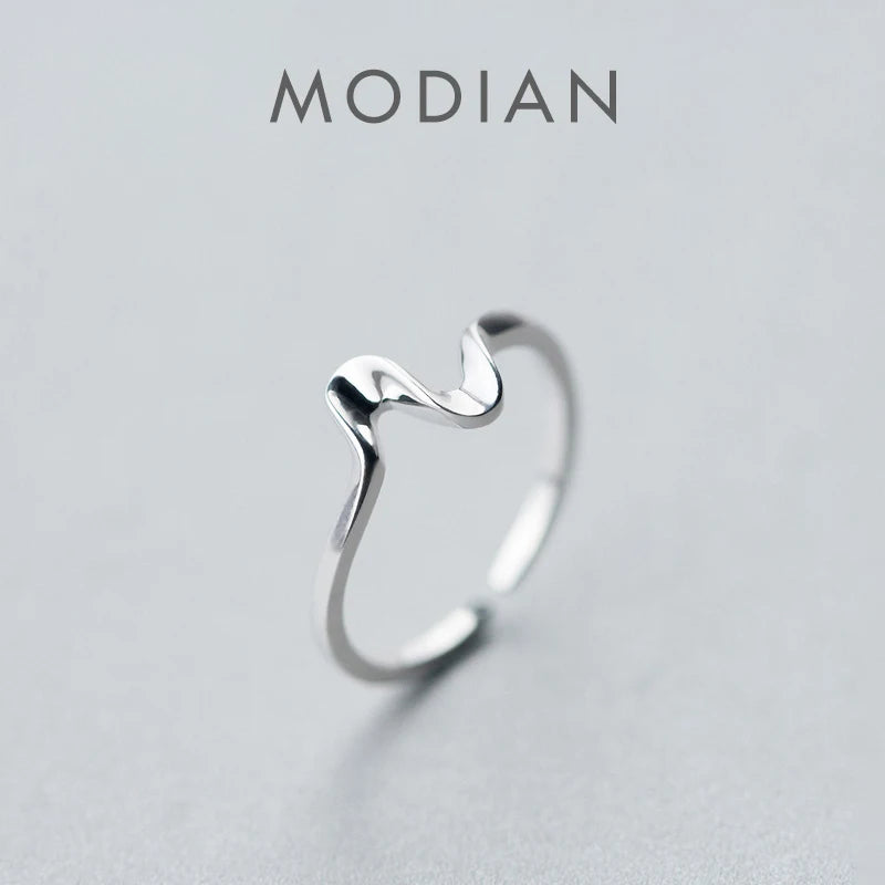Wavy Line Open Ring