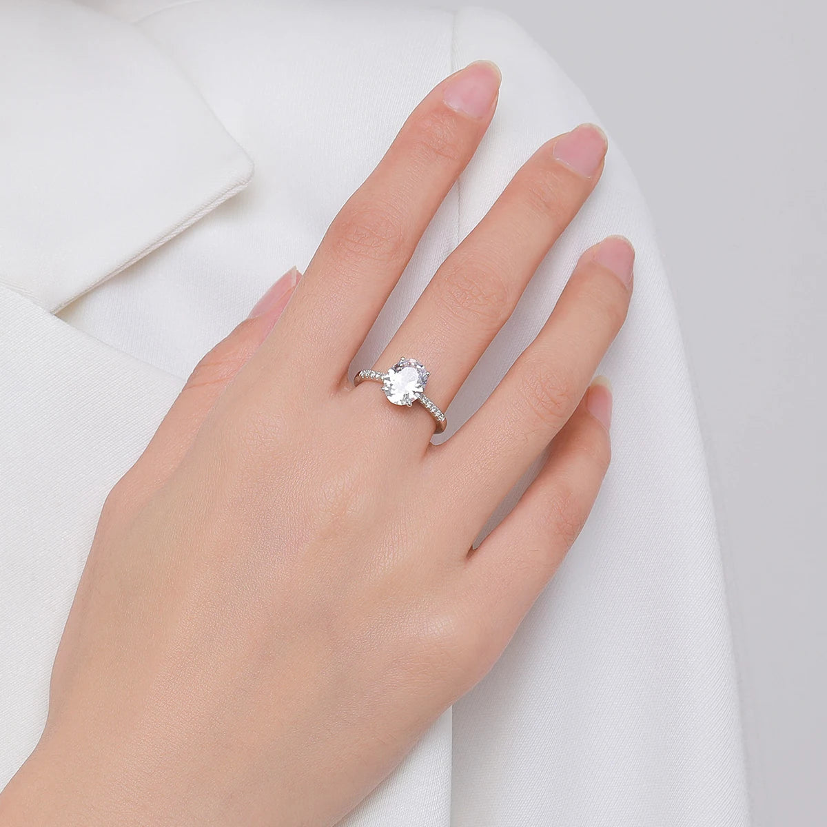 Oval Cut Zircon Ring