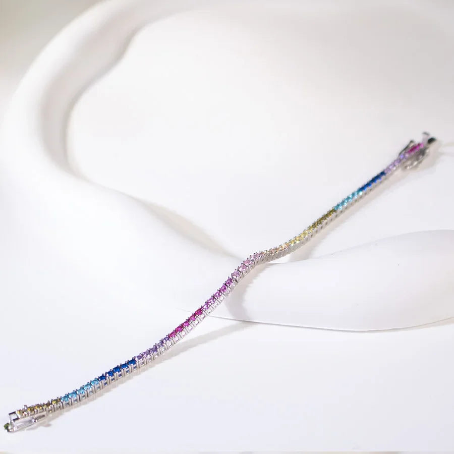 2mm Rainbow Tennis Bracelet