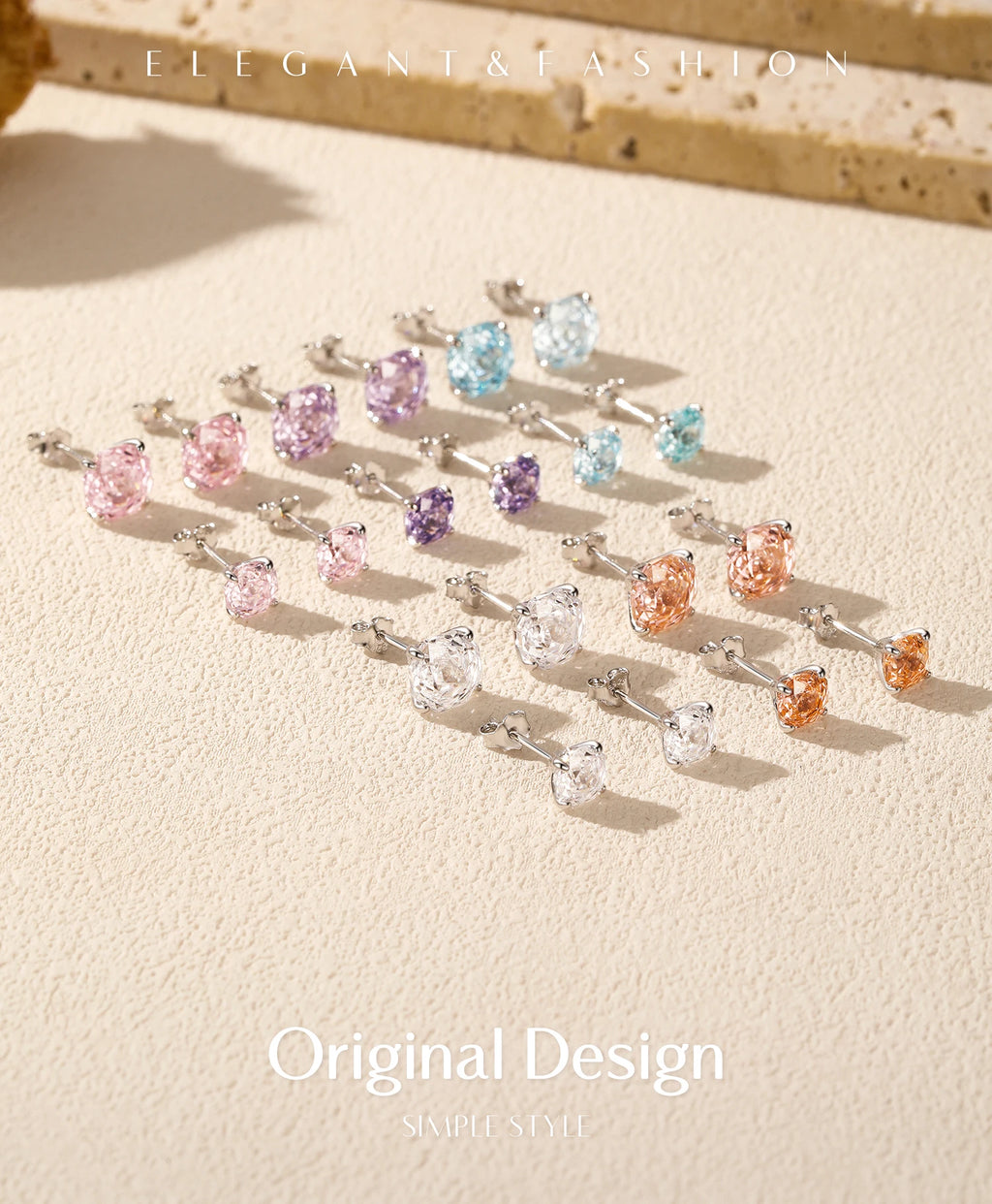 Polygon Multi-Color Rose Cut Cubic Zirconia