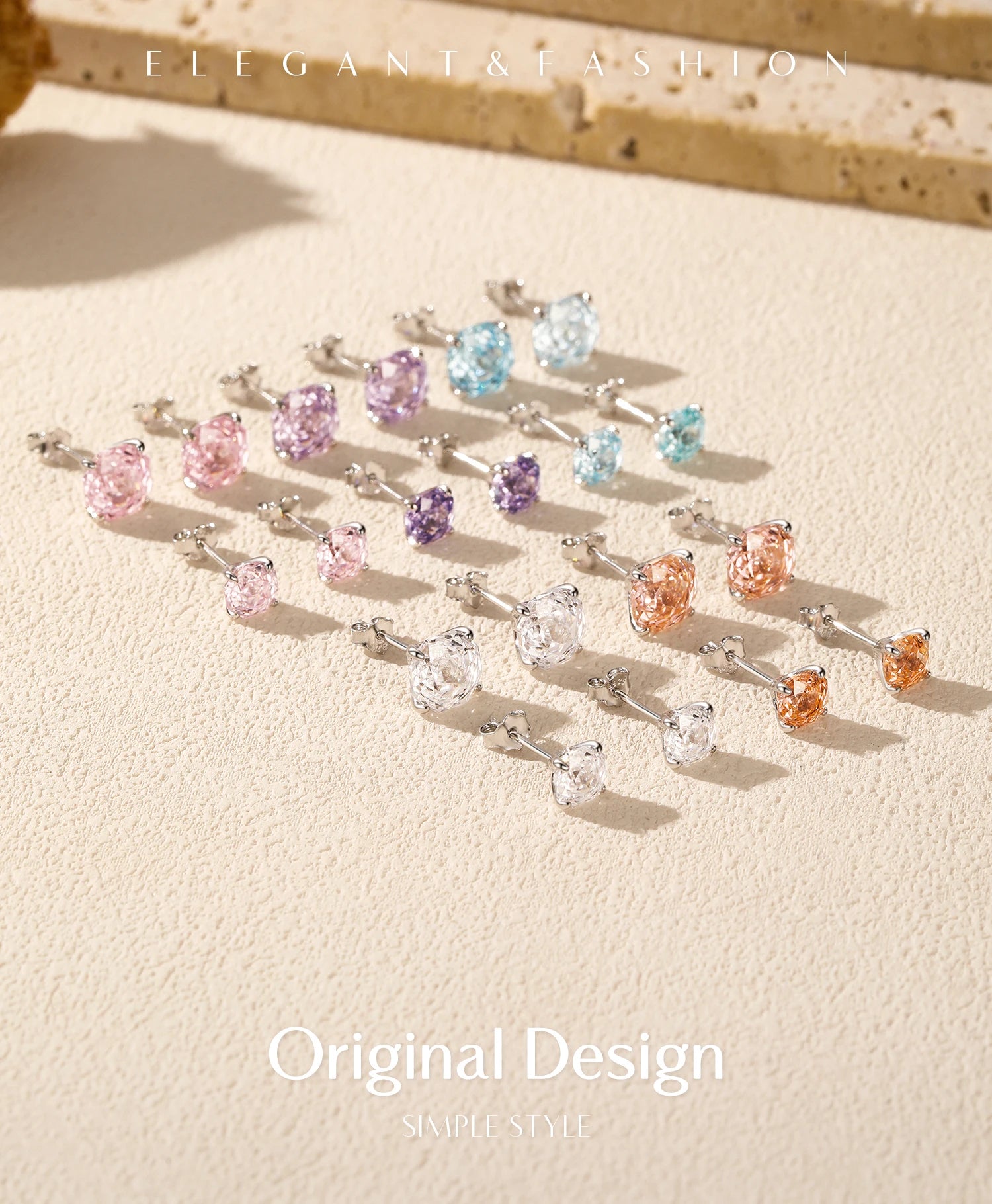 Polygon Multi-Color Rose Cut Cubic Zirconia