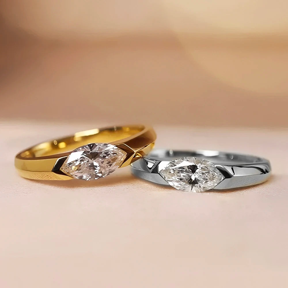 1CT Marquise Cut Moissanite Ring