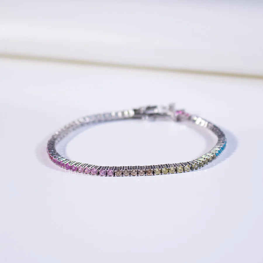 2mm Rainbow Tennis Bracelet