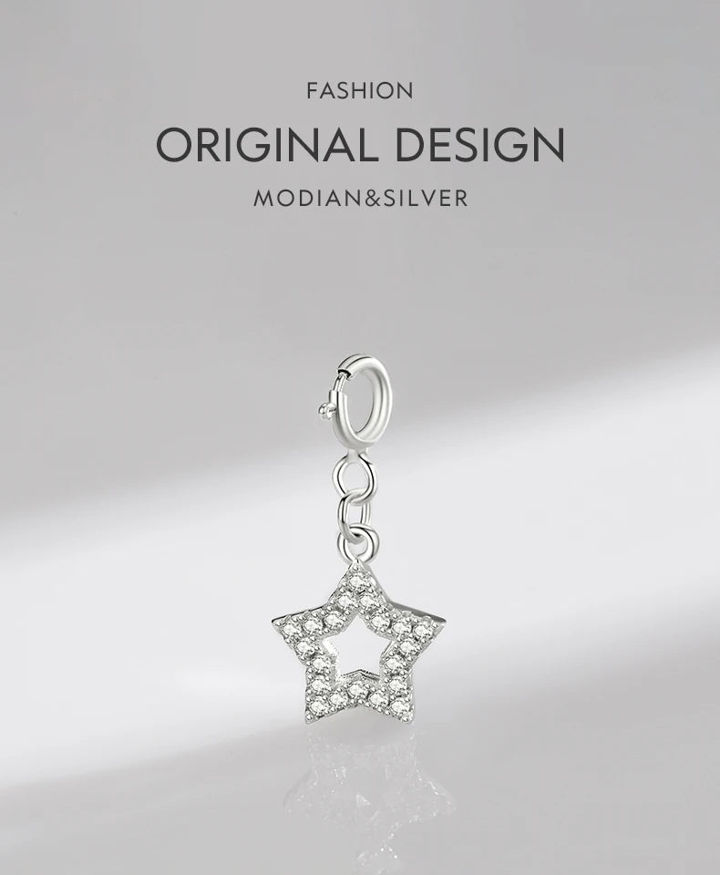 Small Pendant Sparkling Hollow Stars