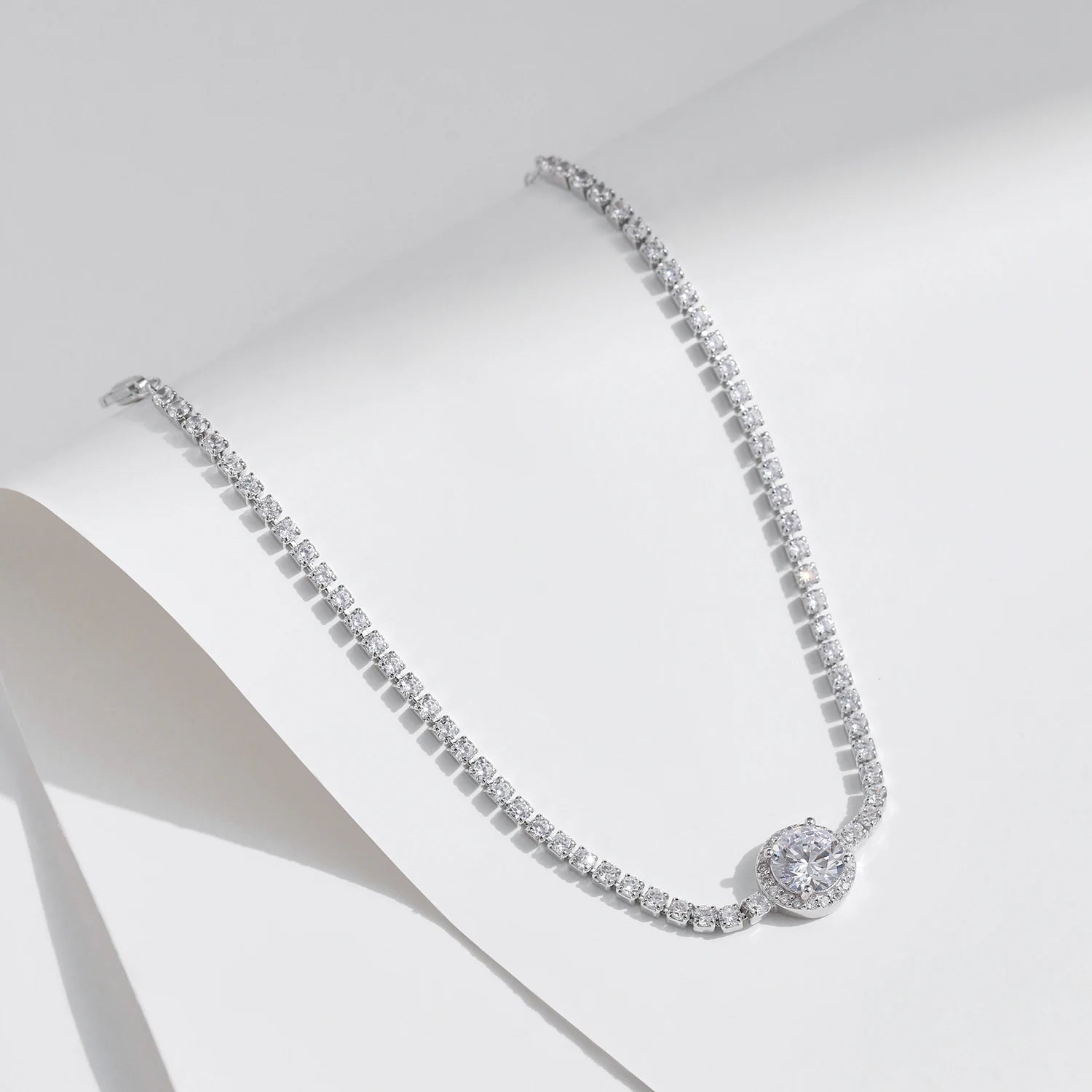 Halo Clear Cubic Zirconia Tennis Bracelets