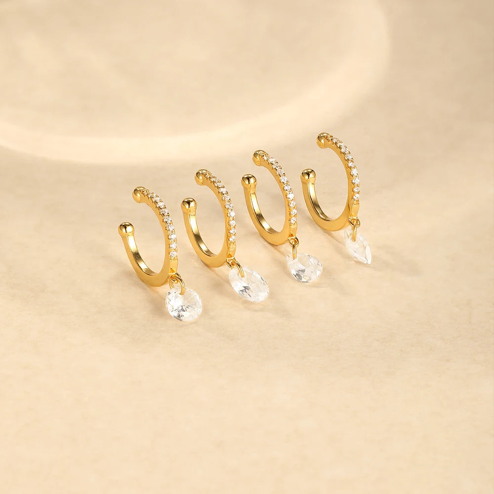 Versatile Water Drop Hoop Earring