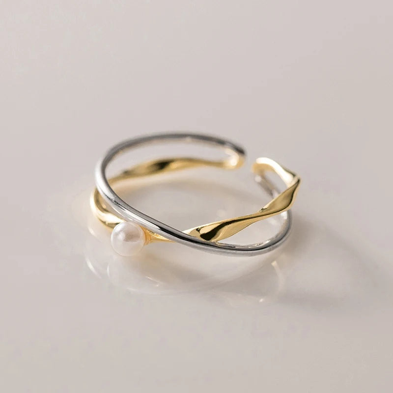 X Shape Ring Open Size 6-9 Adjustable Gold Rings