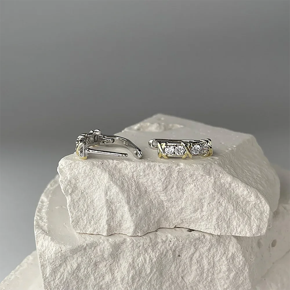 X-Shape Cross Moissanite Earrings