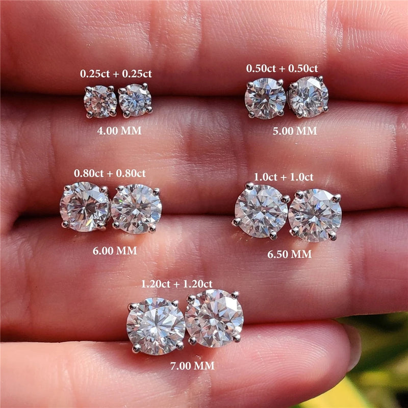 0.5-1.2 Carat D Color Moissanite Earrings