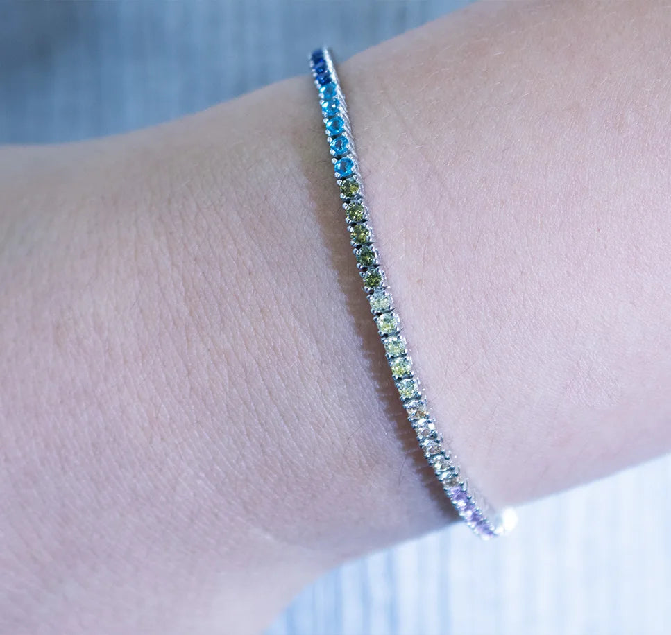 2mm Rainbow Tennis Bracelet