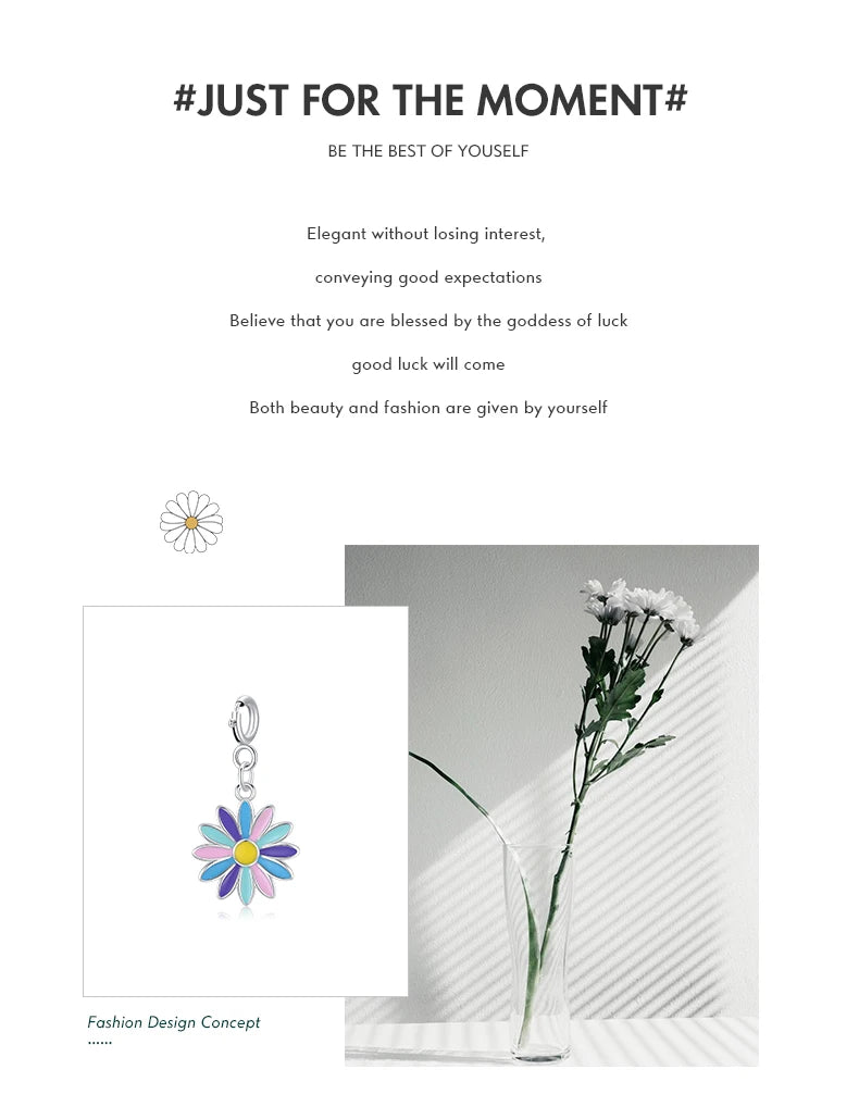 Rainbow Color Enamel Flower Pendant