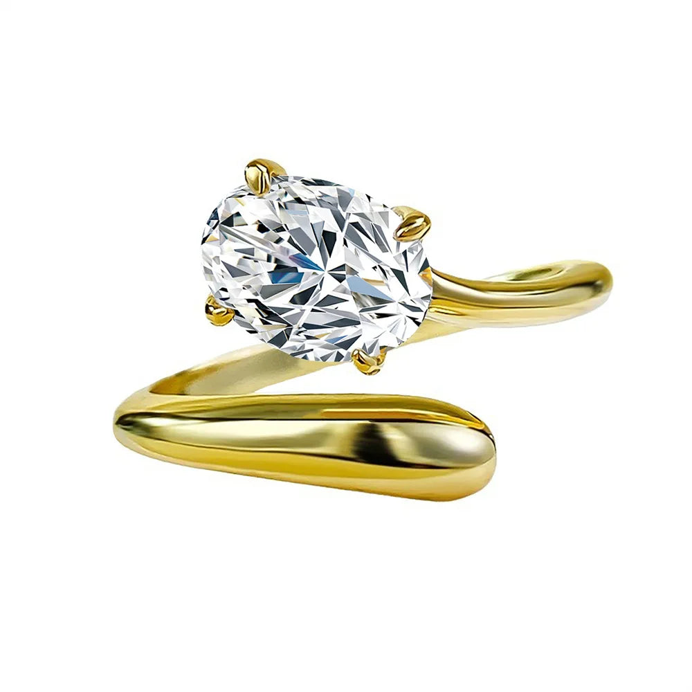 1.5CT Oval Cut Moissanite Ring