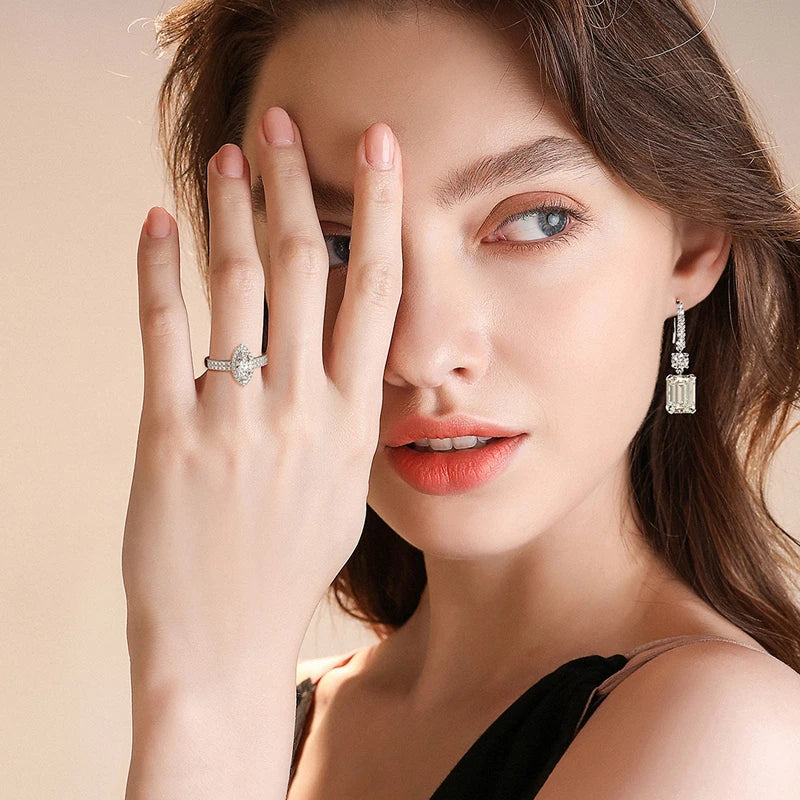 White Gold Drop Earrings
