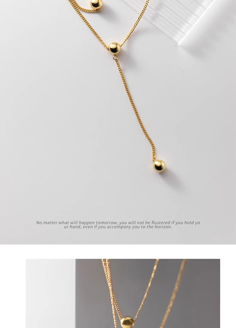 Three Layer Beads Y-Shape Necklace