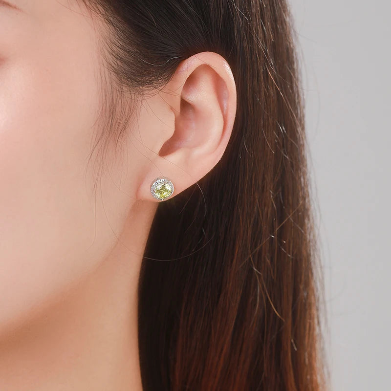 Green Zirconia Stud Earrings