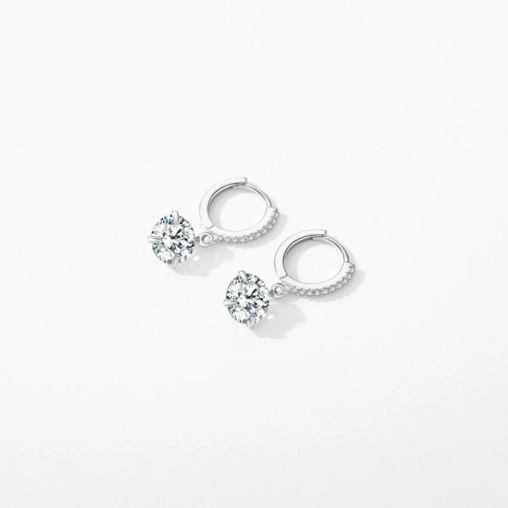 Shining Round 4CT Ear Buckles