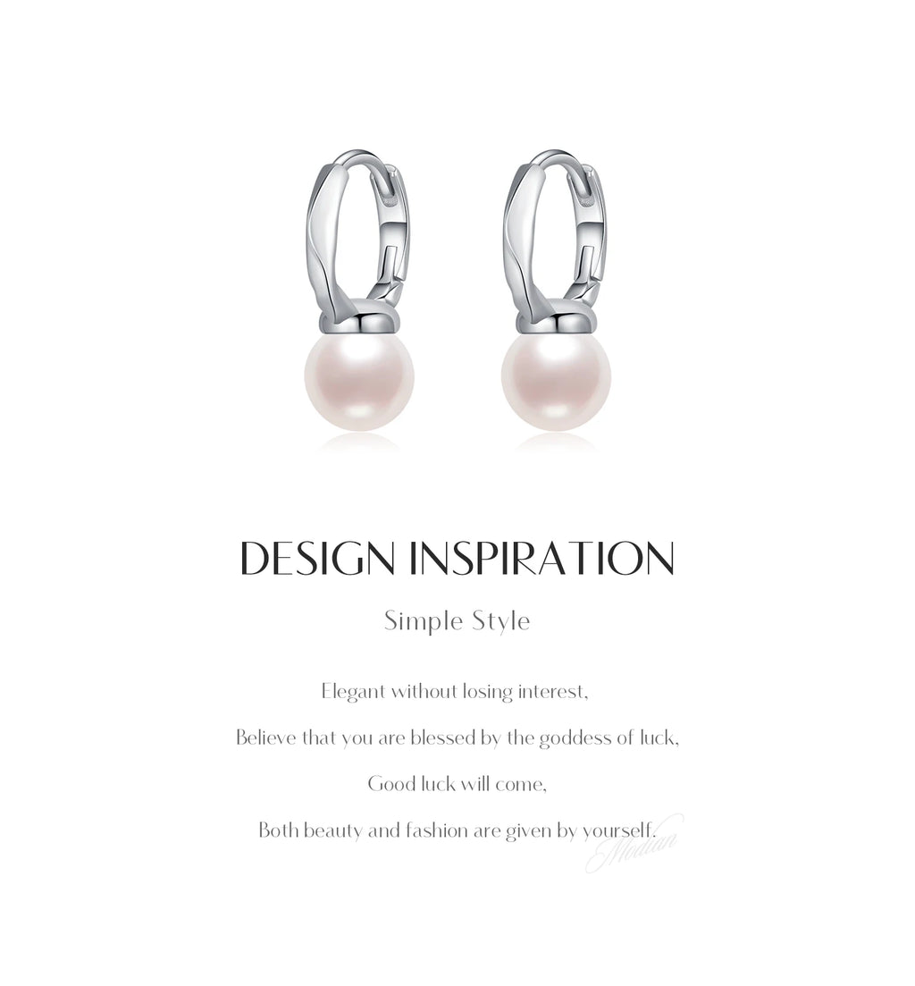 Shell Pearl Hoop Earrings