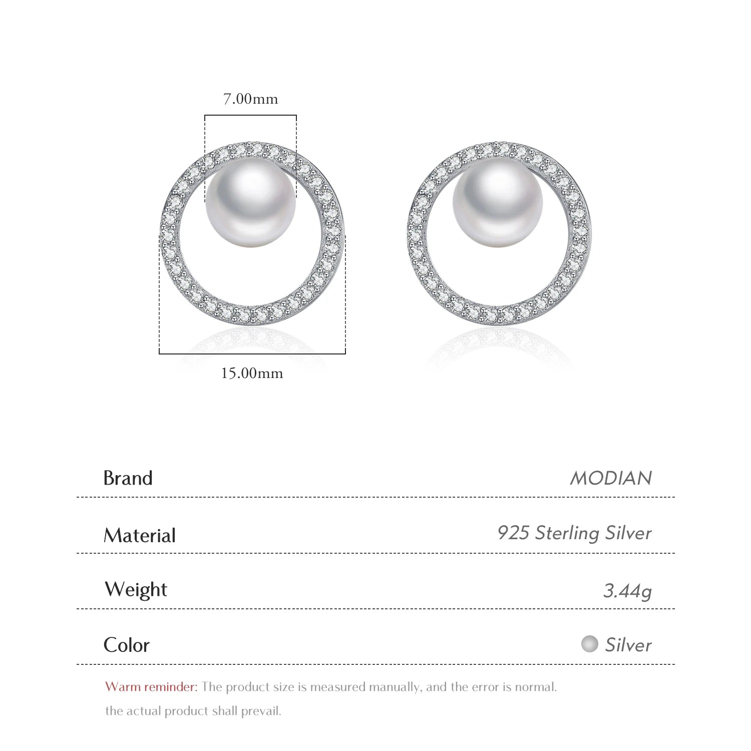Crystal Pearl Stud Earrings