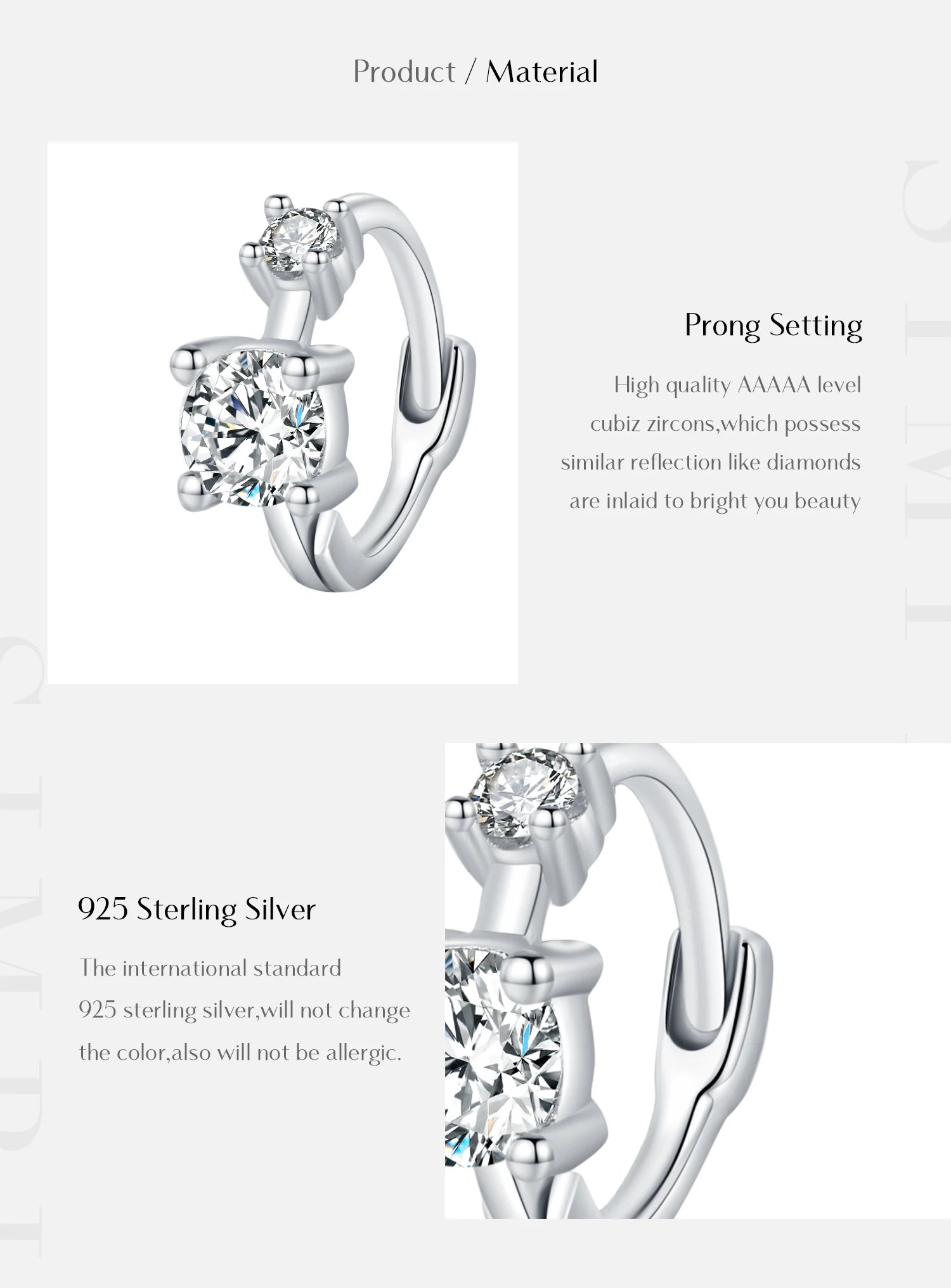 Silver Classic Stackable Tiny Round CZ Hoop Earrings