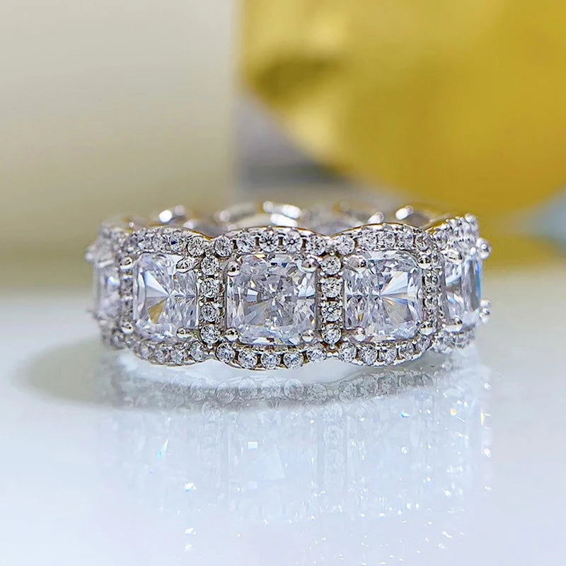 Silver Sparkling 5*5mm Square Yellow Pink White
