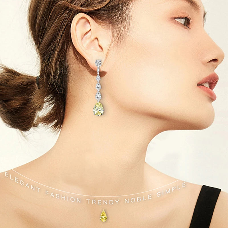 Yellow Water Drop Earrings