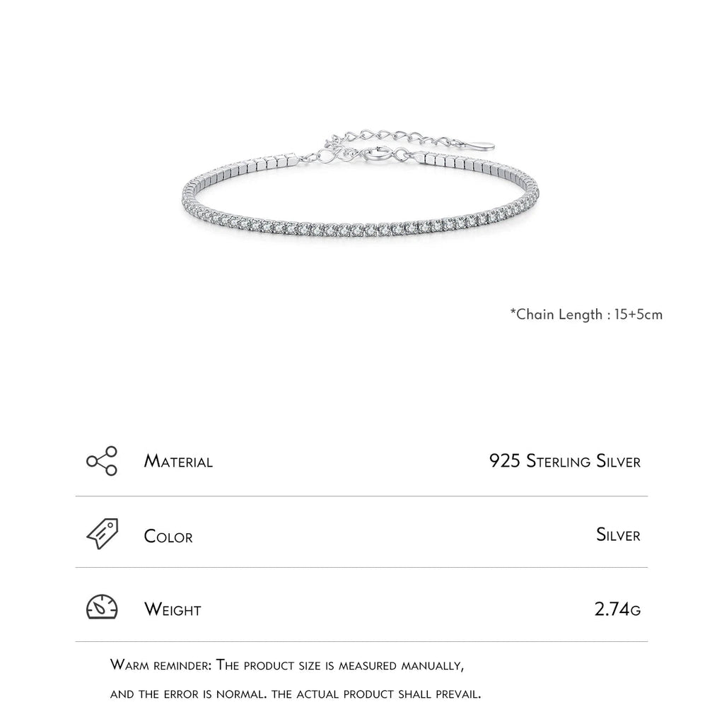 Sterling Silver Sparkling Clear CZ Bracelet