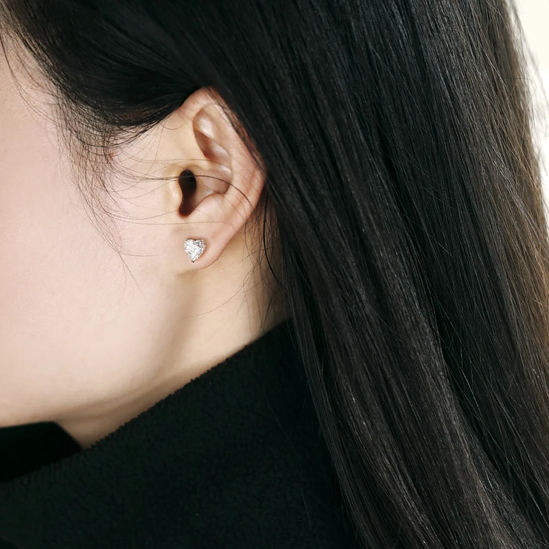 Heart Moissanite Earrings