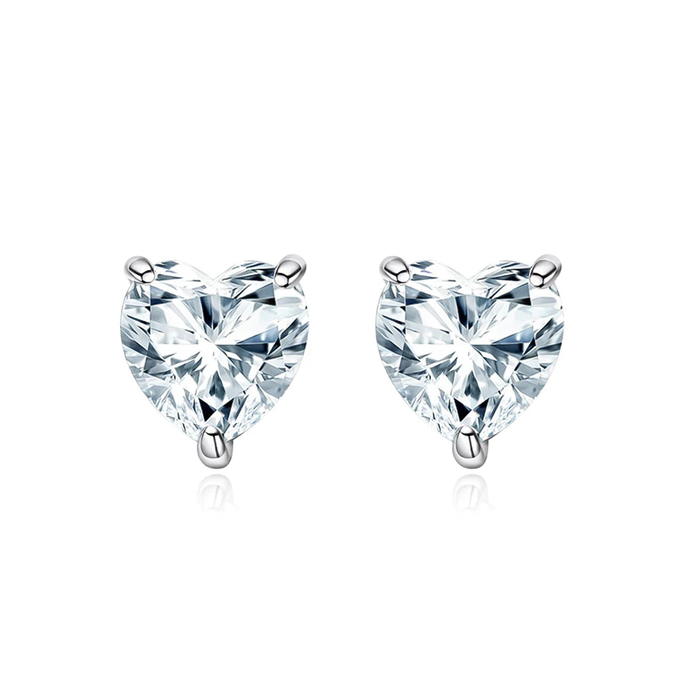 Heart Moissanite Earrings