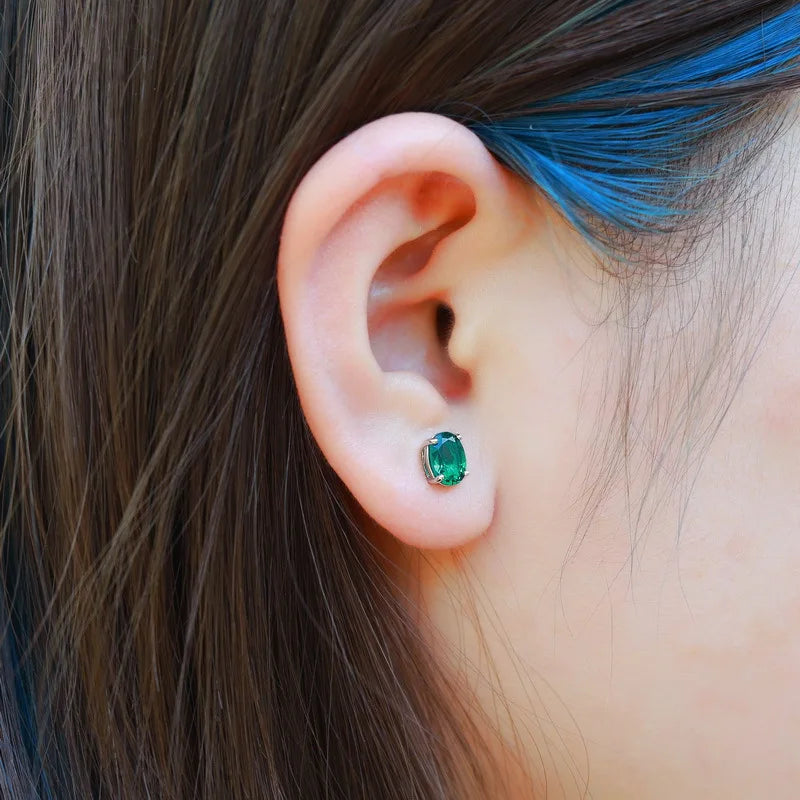 1CT Emerald Earrings