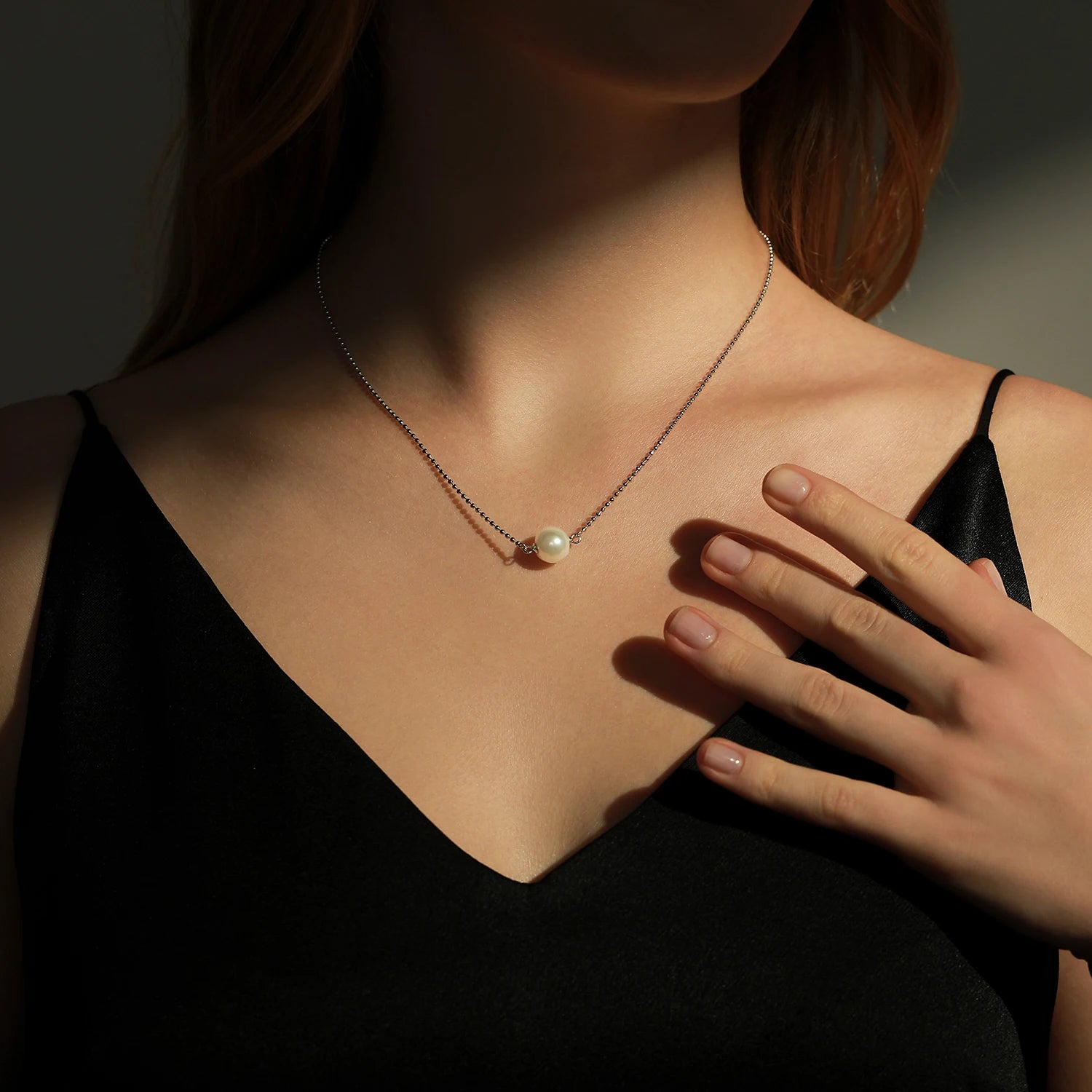 Collier élégant en perles de cristal 