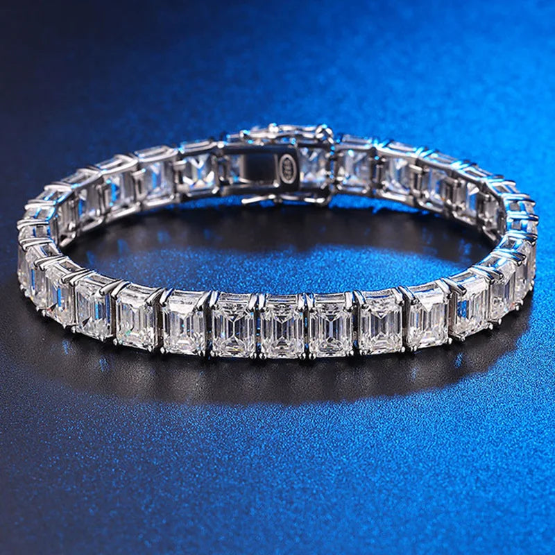 1 Carat Emerald Cut Moissanite Bracelet