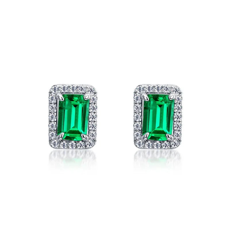 1CT Emerald Earrings